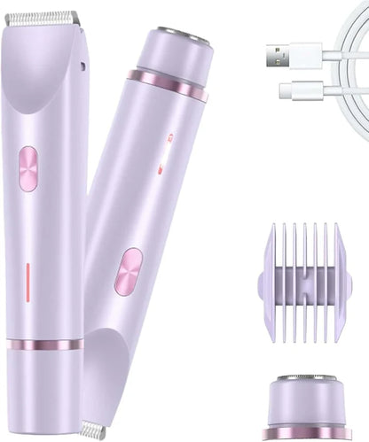 Double Head Shaver & Trimmer - Ipx7 Waterproof Wet & Dry Use (for bikini, underarms, legs, arms, body & face) (مِقَص حلاقة كهربائي ذوا رأسين)