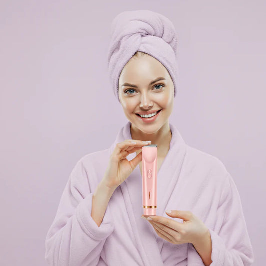 Double Head Shaver & Trimmer - Ipx7 Waterproof Wet & Dry Use (for bikini, underarms, legs, arms, body & face) (مِقَص حلاقة كهربائي ذوا رأسين)